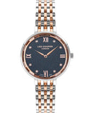 Lee Cooper  Women's Watch Navy Blue Dial Two Toned Metal Strap, LC07610.590