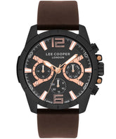 Lee Cooper Men's Watch Black Dial Brown Leather Strap, LC07613.654