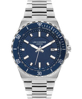 Lee Cooper Men's Watch Blue Dial Silver Metal Strap, LC07622.390
