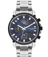 Lee Cooper Men's Watch Blue Dial Silver Metal Strap, LC07637.390