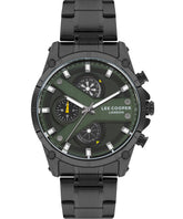 Lee Cooper Men's Watch Green Dial Black Metal Strap, LC07637.670