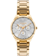 Lee Cooper Women's Watch Silver Dial Gold Metal Strap, LC07643.130