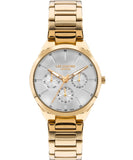 Lee Cooper Women's Watch Silver Dial Gold Metal Strap, LC07643.130