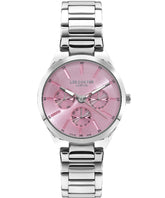 Lee Cooper Women's Watch Pink Dial Silver Metal Strap, LC07643.380