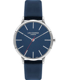 Lee Cooper Women's Watch Blue Dial Blue Leather Strap, LC07646.399