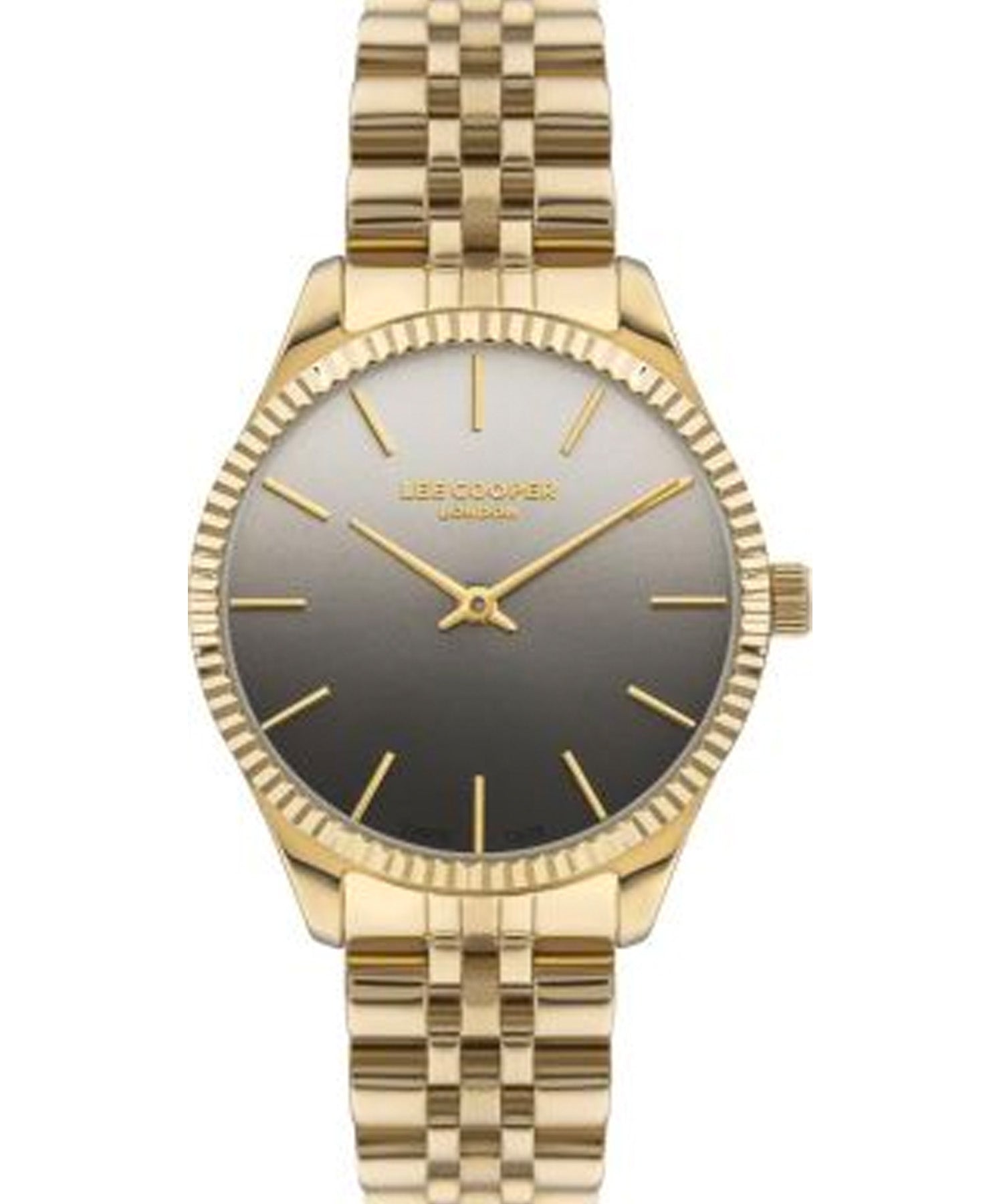 Lee Cooper Women's Watch Black Dial Gold Metal Strap, LC07682.160