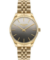 Lee Cooper Women's Watch Black Dial Gold Metal Strap, LC07682.160