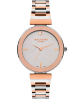 Lee Cooper Women's Watch Beige Dial Two Toned Metal Strap, LC07711.230