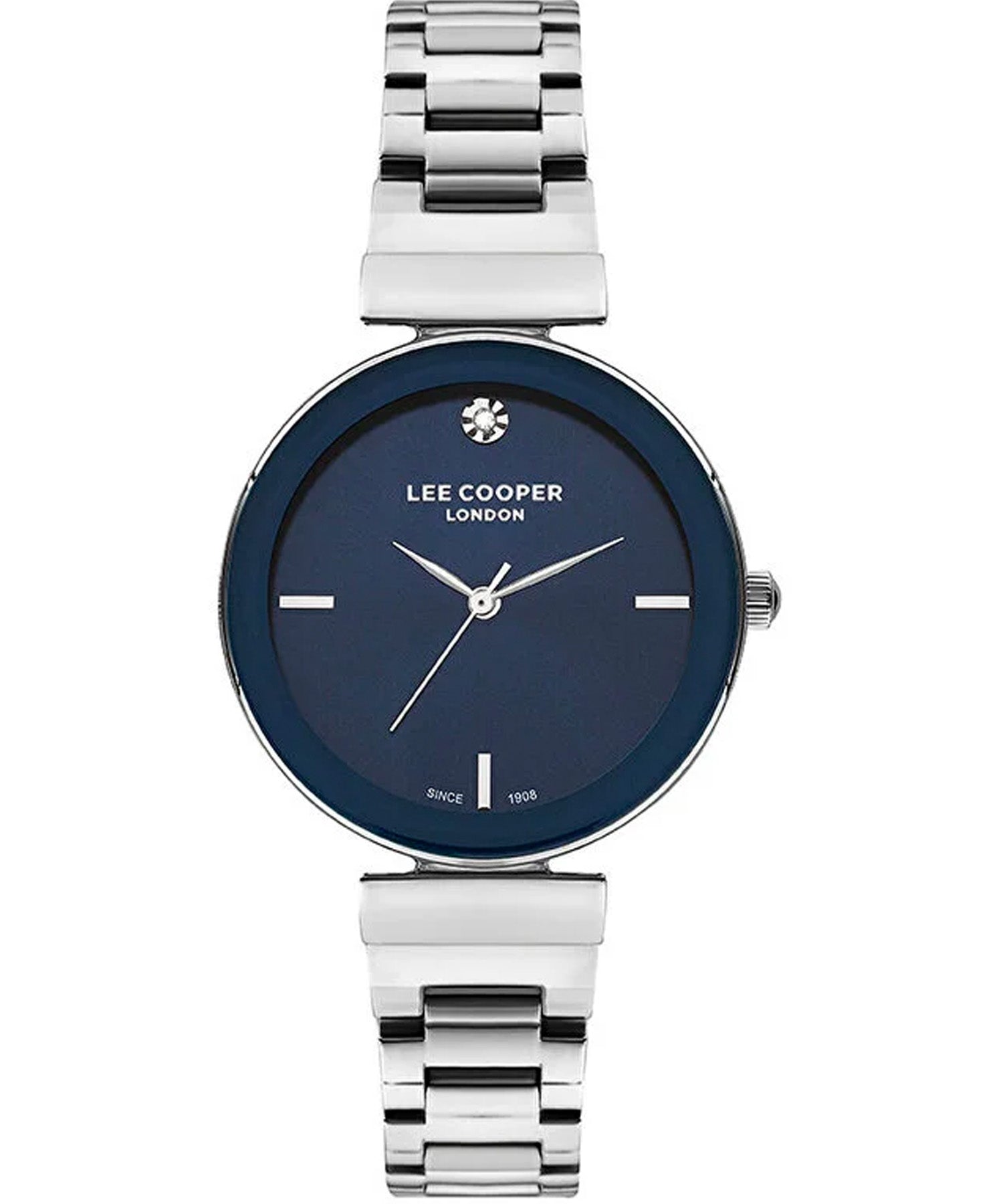 Lee Cooper Women's Watch Blue Dial Silver Metal Strap, LC07711.390