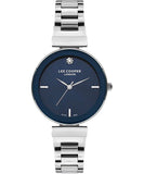 Lee Cooper Women's Watch Blue Dial Silver Metal Strap, LC07711.390