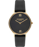 Lee Cooper Women's Watch Black Dial Black Leather Strap, LC07712.151