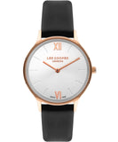 Lee Cooper Women's Watch Silver Dial Black Leather Strap, LC07712.431
