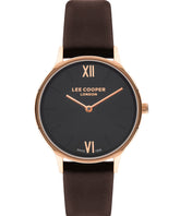 Lee Cooper Women's Watch Black Dial Black Leather Strap, LC07712.466