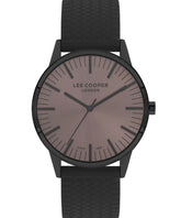 Lee Cooper Men's Watch Grey Dial Graphite Silicone Strap, LC07715.651