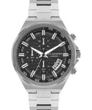 Lee Cooper Men's Watch Black Dial Silver Metal Strap, LC07717.350