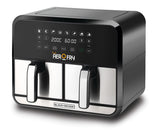 Black+Decker Digital Dual Zone Air Fryer 1700W 4L+4L Capacity, Frying, Grilling, Broiling, Roasting, and Baking, DZAF1700