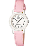 Casio Women's Watch Analog, White Dial Pink Leather Strap, LQ-139L-4B1DF