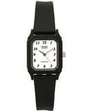 Casio Women's Watch Analog, White Dial Black Resin Strap, LQ-142-7BDF
