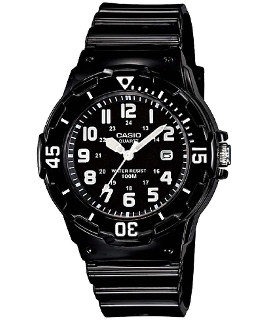 Casio men analog watch, black dial with comfortable strap, model CS-LRW-200H-1BVDF, Bahrain