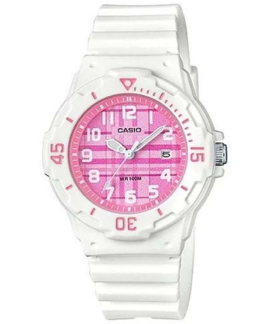 Casio men analog watch, pink dial with comfortable strap, model CS-LRW-200H-4CVDF, Bahrain