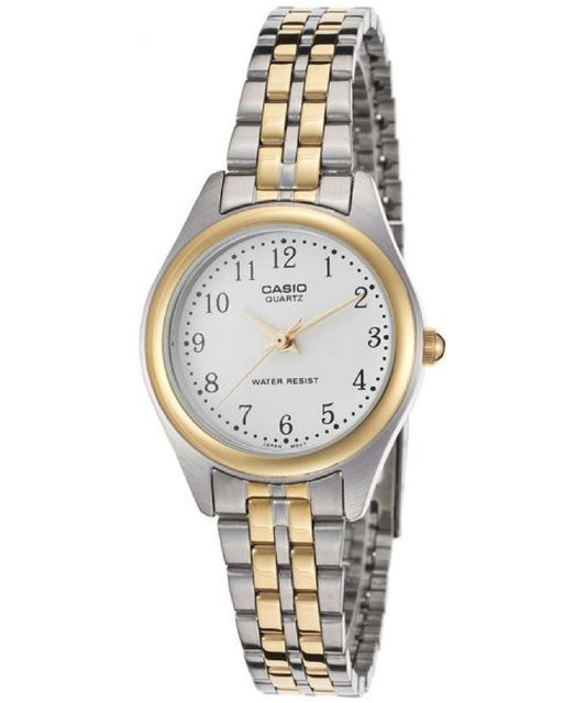 Casio men analog watch, white dial with comfortable strap, model CS-LTP-1129G-7BRDF, Bahrain