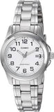 Casio Women's Watch Analog, White Dial Silver Stainless Steel Strap, LTP-1215A-7B2DF