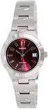 Casio Women's Watch Analog, Maroon Dial Silver Stainless Steel Strap, LTP-1241D-4A2DF