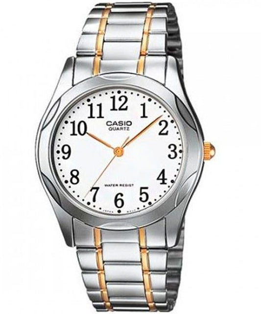 Casio men analog watch, white dial with comfortable strap, model CS-LTP-1275SG-7BDF, Bahrain