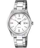 Casio men analog watch, white dial with comfortable strap, model CS-LTP-1302D-7A1VD, Bahrain