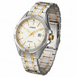 Casio men analog watch, white dial with comfortable strap, model CS-LTP-1308SG-7AVD, Bahrain