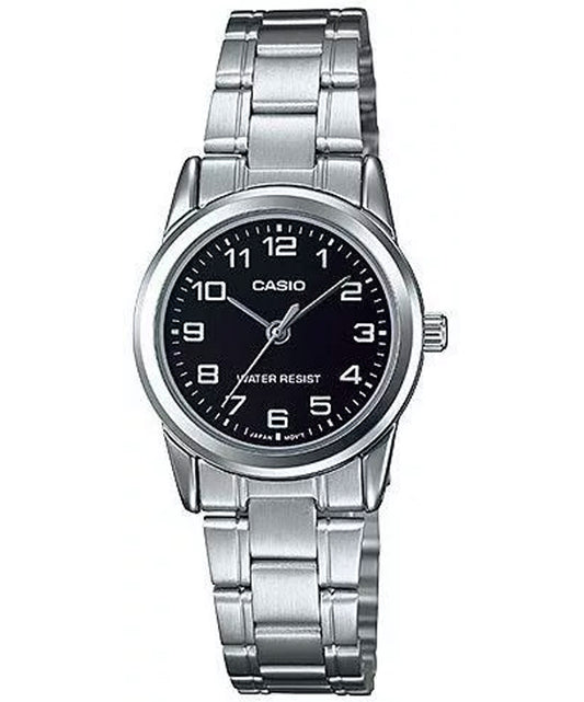 Casio men analog watch, black dial with comfortable strap, model CS-LTP-V001D-1BUDF, Bahrain