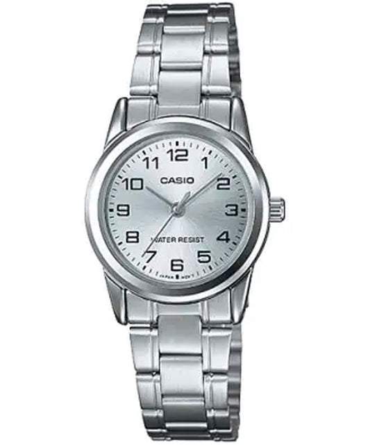 Casio men analog watch, silver dial with comfortable strap, model CS-LTP-V001D-7BUDF, Bahrain