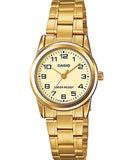 Casio Women's Watch Analog, Gold Dial Gold Stainless Steel Strap, LTP-V001G-9BUDF
