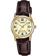 Casio CS-LTP-V002GL-9BUD gold dial watch