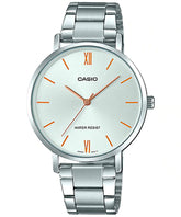 Casio Women's Watch Analog, White Dial Silver Stainless Steel Strap, LTP-VT01D-7BUDF