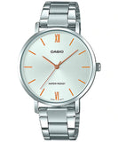 Casio Women's Watch Analog, White Dial Silver Stainless Steel Strap, LTP-VT01D-7BUDF