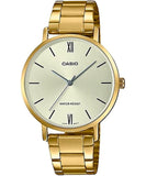 Casio Women's Watch Analog, Champagne Dial Gold Stainless Steel Strap, LTP-VT01G-9BUDF