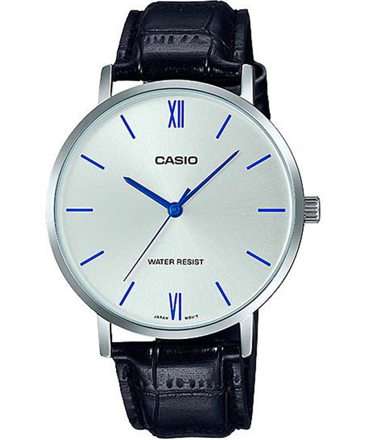 Casio men analog watch, silver dial with comfortable strap, model CS-LTP-VT01L-7B1UD, Bahrain