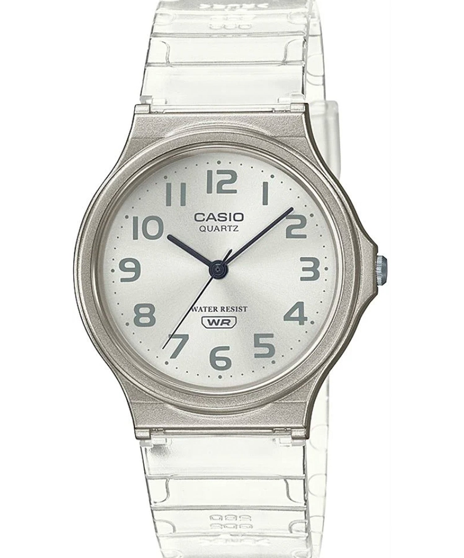 Casio Women Watch, Grey Dial White Resin Strap, MQ-24S-7BDF