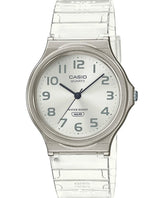 Casio Women Watch, Grey Dial White Resin Strap, MQ-24S-7BDF