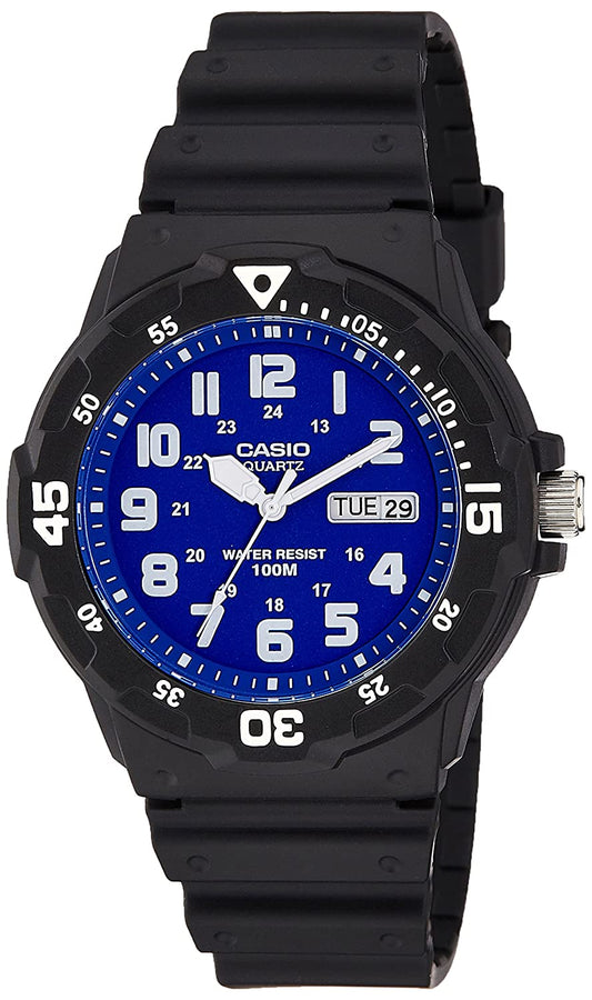 Casio men analog watch, blue dial with comfortable strap, model CS-MRW-200H-2B2VDF, Bahrain