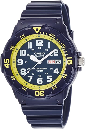 Casio men analog watch, black dial with comfortable strap, model CS-MRW-200HC-2BVDF, Bahrain