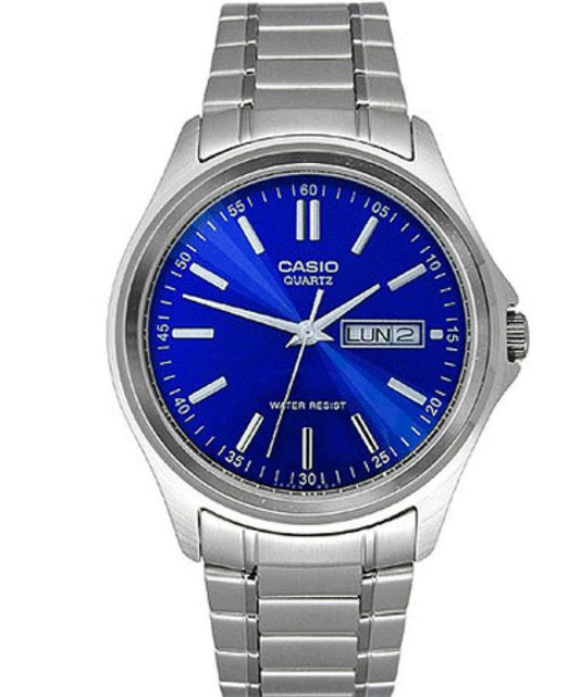 Casio men analog watch, blue dial with comfortable strap, model CS-MTP-1239D-2ADF, Bahrain