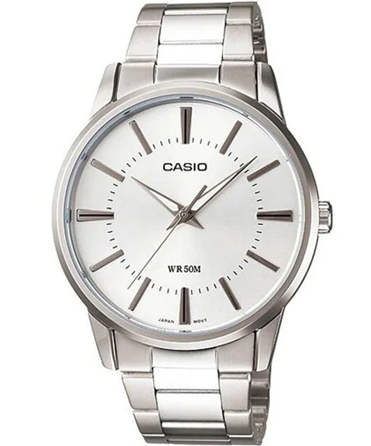 Casio men analog watch, white dial with comfortable strap, model CS-MTP-1303D-7AVDF, Bahrain