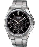 Casio men analog watch, black dial with comfortable strap, model CS-MTP-1375D-1AVDF, Bahrain