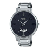 Casio Men's Watch Analog, Black Dial Silver Stainless Steel Strap, MTP-B100D-1EVDF