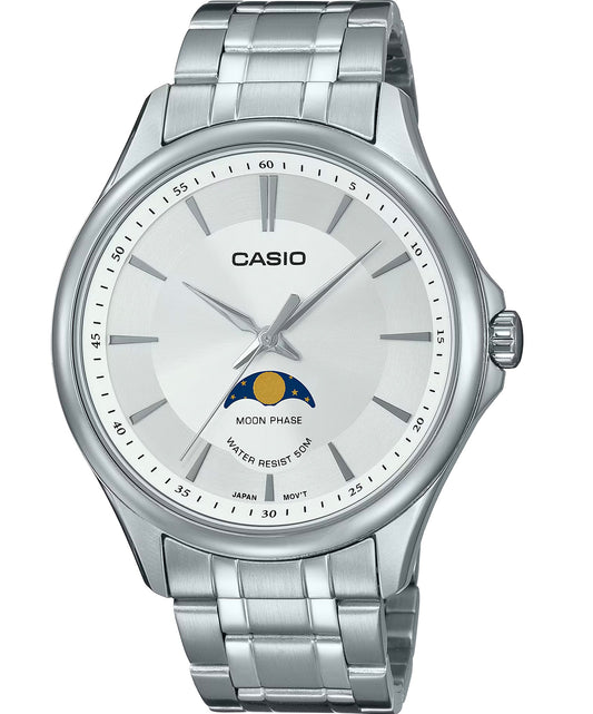 Casio men analog watch, white dial with comfortable strap, model CS-MTP-M100D-7AVDF, Bahrain