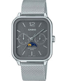 Casio Men's Watch, Grey Multi-Dial Moon phase, Stainless Steel Mesh Strap, MTP-M305M-8AVDF