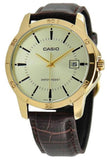 Casio men analog watch, champagne dial with comfortable strap, model CS-MTP-V004GL-9AUD, Bahrain