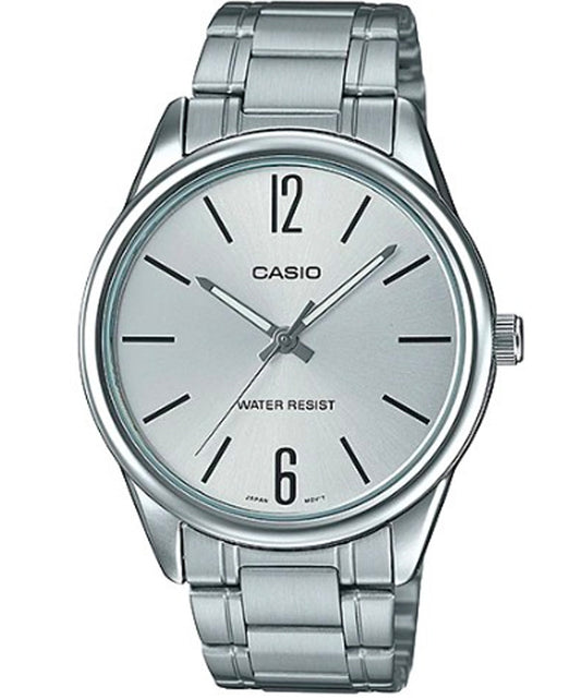 Casio men analog watch, silver dial with comfortable strap, model CS-MTP-V005D-7BUDF, Bahrain